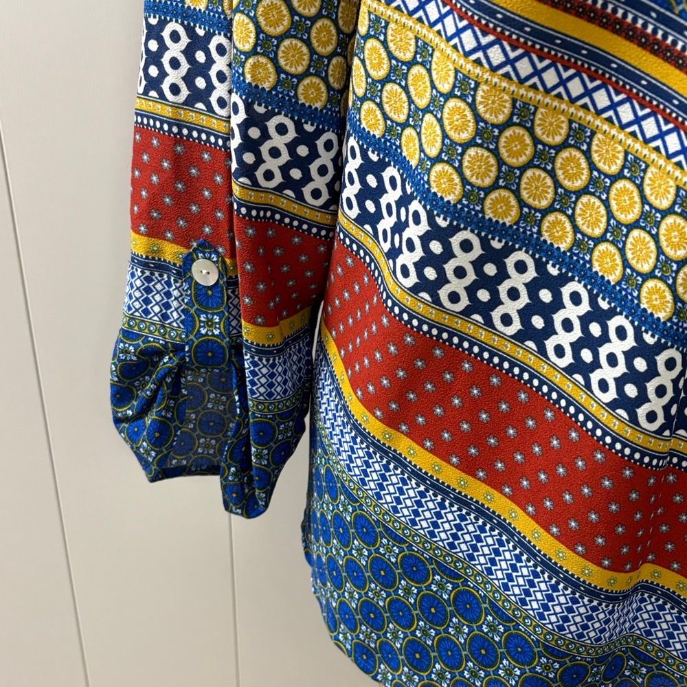 Ruby Rd. Multicolor Geometric Blouse - Picture 2 of 8